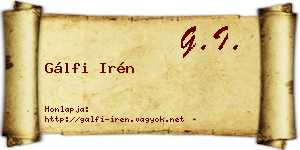 Gálfi Irén névjegykártya